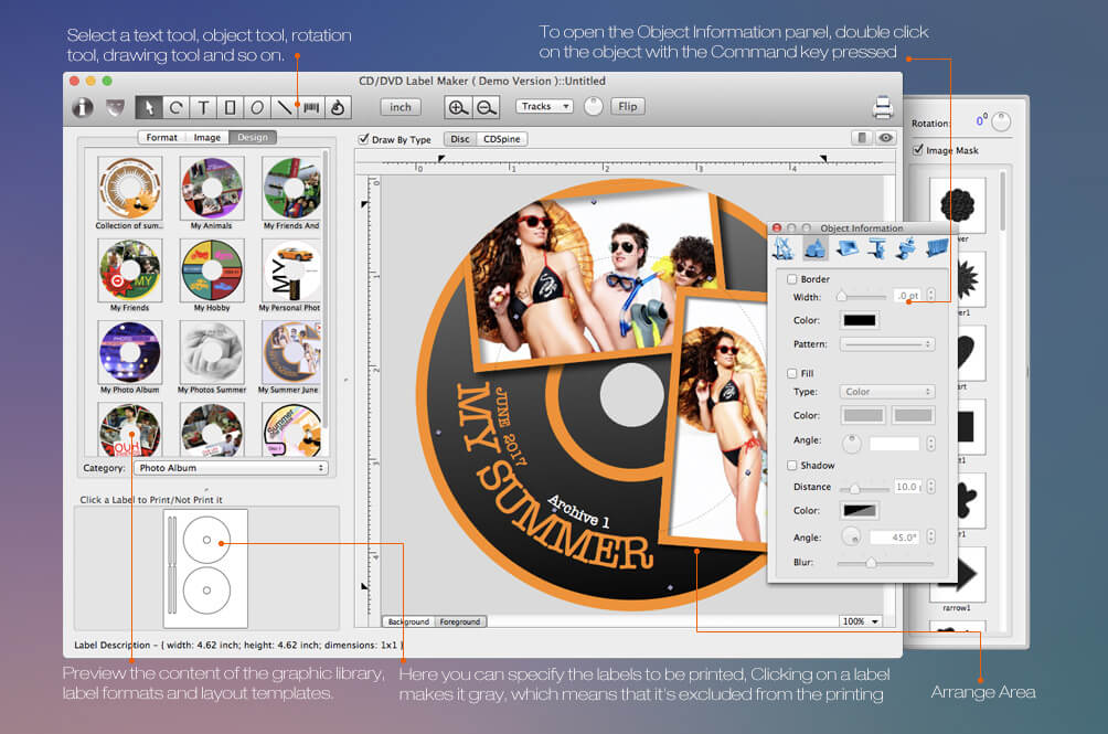 CD Label Maker for Mac Screenshot